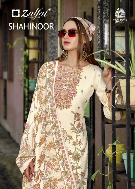 Shahinoor By Zulfat Pure Woollen Pashmina Dress Material 